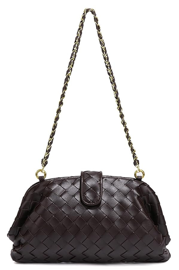 Slouchy PU Leather Woven Hobo Bags Women Trendy Crossbody Crescent Shoulder Purse Beach Satchel T... | Amazon (US)