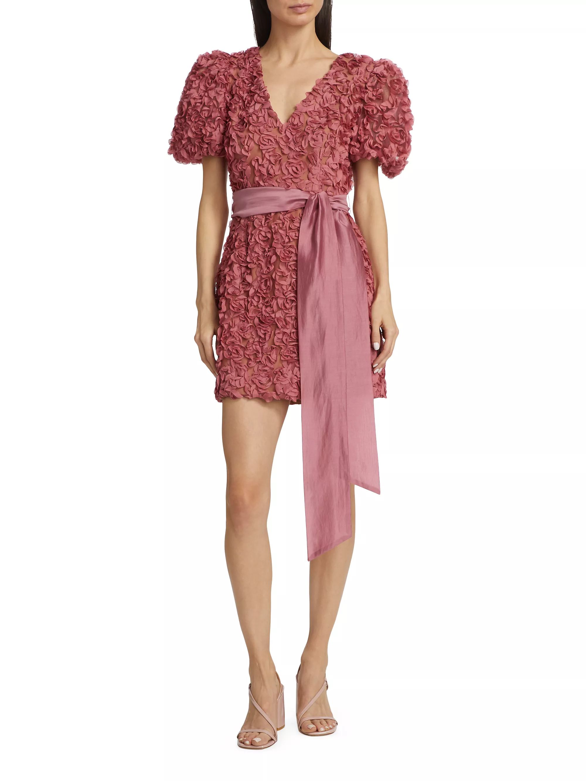 Bloom Adoration Embroidered Mesh Minidress | Saks Fifth Avenue