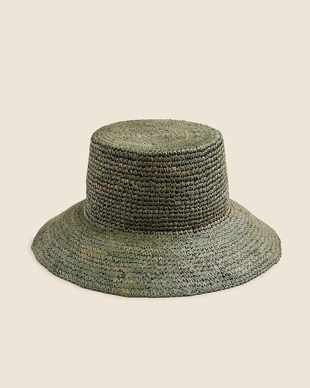 Wide-brim raffia bucket hat | J. Crew US