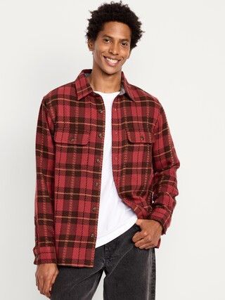 Loose Fit Textured Plaid Pocket Shirt | Old Navy (US)