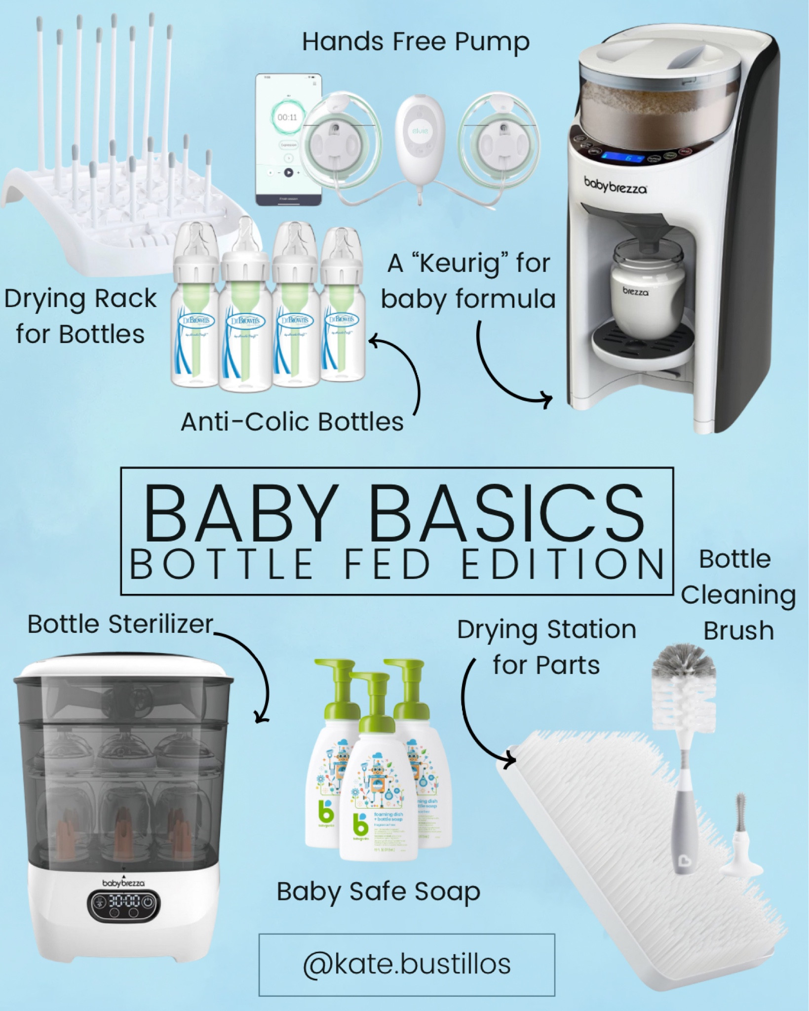 As a mom who has breast fed and bottle fed my babies (you got to do what’s best for you and the babe- every baby is different!), these are my go-to bottle fed essentials. The Baby Brezza is literally like Keurig machine for your formula, and comes in clutch at those 3am feedings! Worth every penny! Both of these drying racks live on my counter along with the Babyganics soap #pregnancy #babybottle #newborn #maternity

#LTKbump #LTKbaby #LTKkids