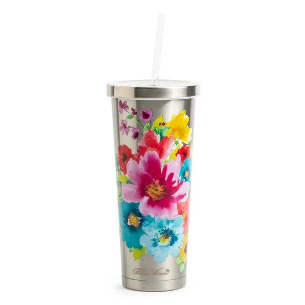 The Pioneer Woman Breezy Floral 24-Ounce Double Wall Vacuum Insulated Stainless Steel Tumbler | Walmart (US)