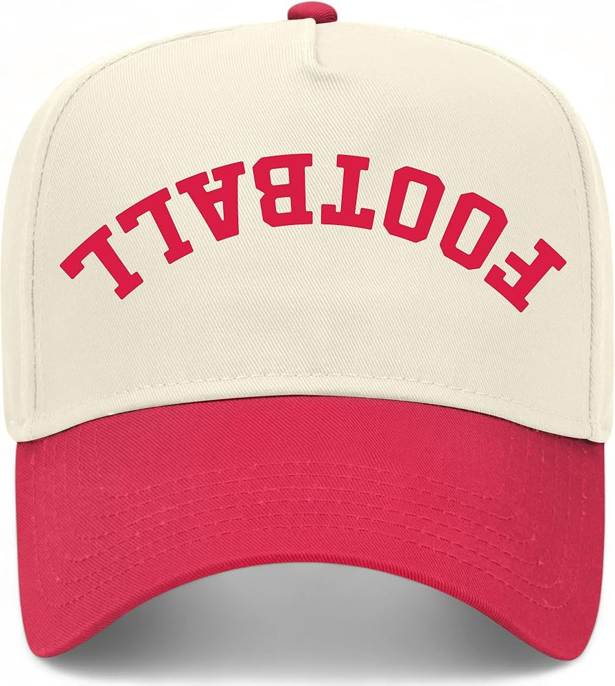Football Upside Down Reversed Vintage Trucker Hat | Premium Snapback Baseball Hat for Men & Women | Amazon (US)