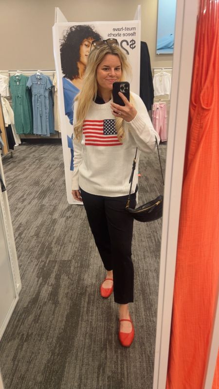 What I got at target today - super cute oversized flag sweater. This is a medium, love it. Might exchange for bigger, I love some big sweaters and sweatshirts in the summer 

#LTKSaleAlert #LTKSeasonal #LTKFindsUnder50