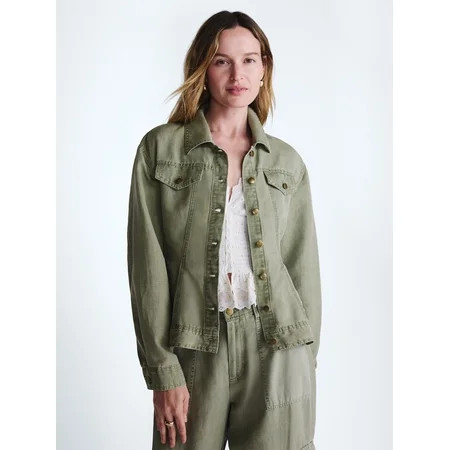Scoop Women s Peplum Trucker Jacket Sizes XS-XXL | Walmart (US)