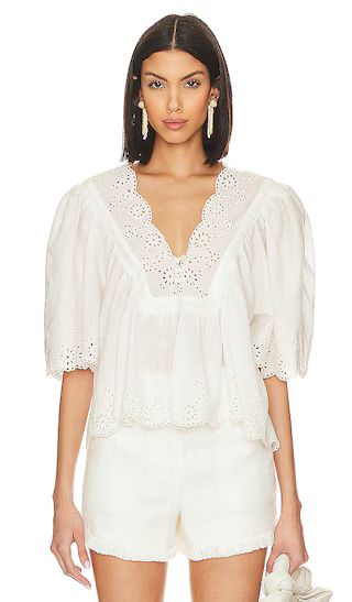 Costa Eyelet Top in Bright White | Revolve Clothing (Global)