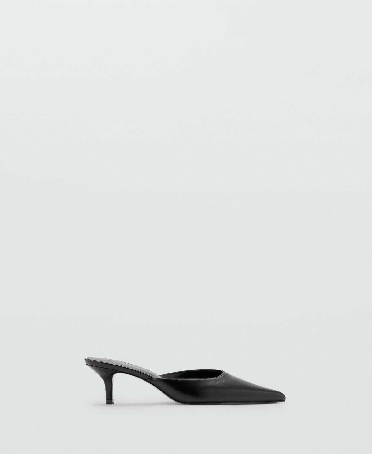 Mango Women's Pointed-Toe Leather Heeled Shoes - Black | Macy's