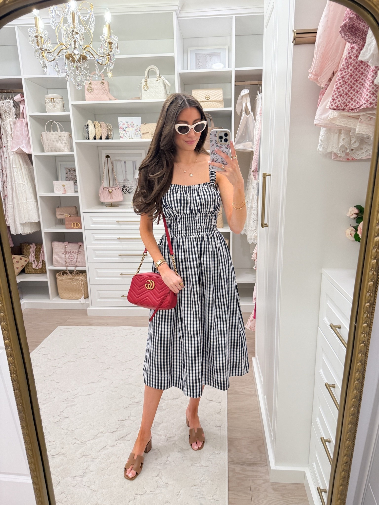 Amazon dress find - love this navy gingham midi dress!

#LTKootd #LTKSeasonal