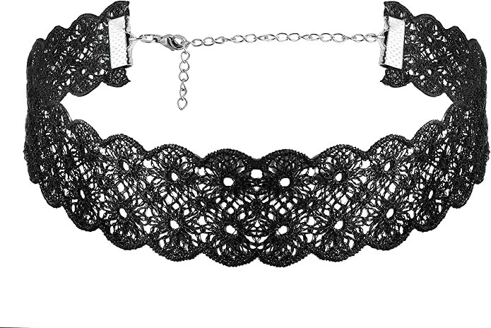 Sacina Gothic Black Velvet Victorian Choker Necklace, Gothic Goth Choker, Vintage Necklace, Chris... | Amazon (US)