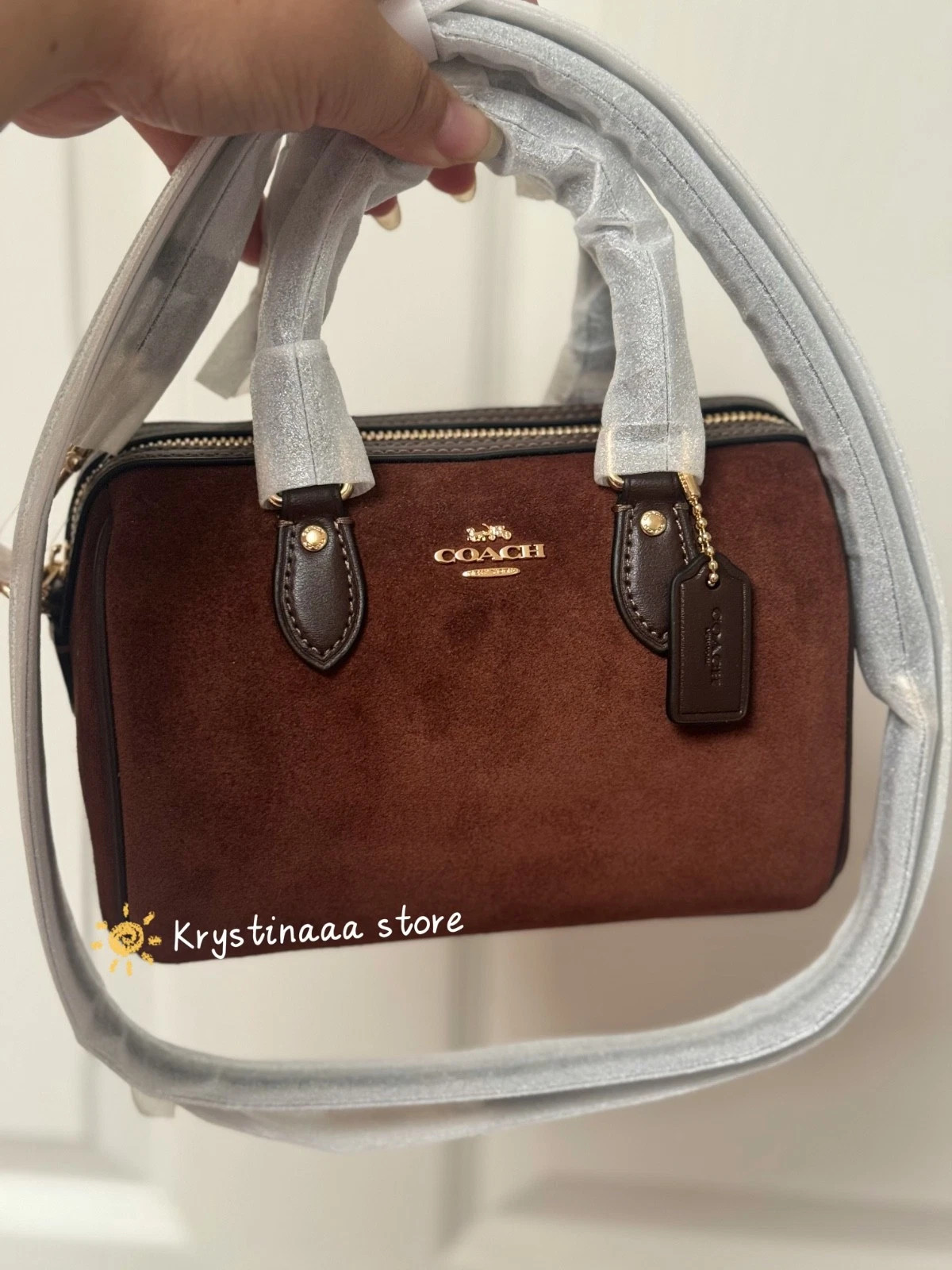 NWT Coach Mini Rowan Crossbody Bag CCF29 suede/Vintage Brown | eBay | eBay US