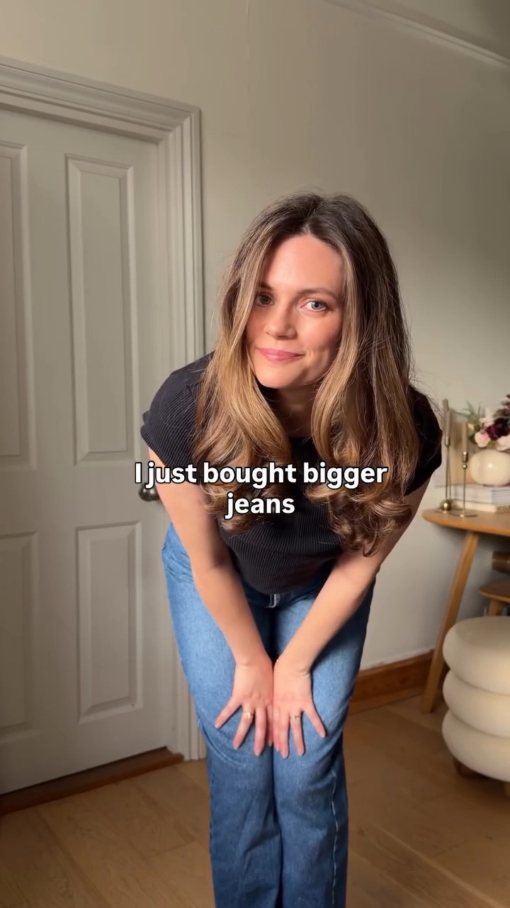My quick, easy method for an instant transformation 💫

10/10 recommend - just buy the next size up. You will look and feel so much better INSANTLY. 

AND - here is an important REMINDER = it is more than OK to size up in your clothes. BODIES CHANGE. Clothes are meant to fit you - you are not meant to fit the clothes. 

There is literally zero shame EVER in sizing up. 

I always felt like I had failed if my jeans didn’t do up. Or if a dress I used to love, no longer zips up. I felt like that was an actual failure. “I’d let myself go”. Crying that my size 8 ripped skinny jeans I bought in my early 20s no longer get past my knees...

I would rather squeeze and poke myself into a smaller size, pushing my organs into my ribcage, pinching my skin into zips, cutting off blood circulation when I say down, than admit that I needed to buy a new pair of jeans in a different size. Wearing clothes that were too small would make me feel so uncomfortable, irritable, embarrassed etc but at the time it was better than admitting I needed a size up. And honestly - I have no idea why? ( I can now see it was the insane pressure of stupid unrealistic beauty standards that were drilled into women when we were like 4 years old)

BUT I am so sorry to myself - I was so wrong. SIZE UP. Just BUY BIGGER JEANS. Being comfortable and confident in an item of clothing is SO MUCH BETTER and so much more important THAN ANY SILLY LITTLE NUMBER that no one else cares or knows about. And I personally believe I look better and more flattering in the correct size. 

Not to mention the entire “sizing system” is broken, it differs from shop to shop, from item to item in the same shop, from colour ways of the SAME JEAN. Everywhere has different sizing systems or numbers - you are a small in one place and an XL in the next. Stop trying to tailor your body to made up numbers that mean nothing yet have such a power to define someone’s worth? 

It is just an item of clothing. If it doesn’t fit - don’t buy it, don’t keep it, don’t measure your entire self worth & happiness over it.

You are beautiful and worthy and divine. Buy the bigger pair of jeans and enjoy it 🤍

Ok. Love you bye. Buy bigger jeans.