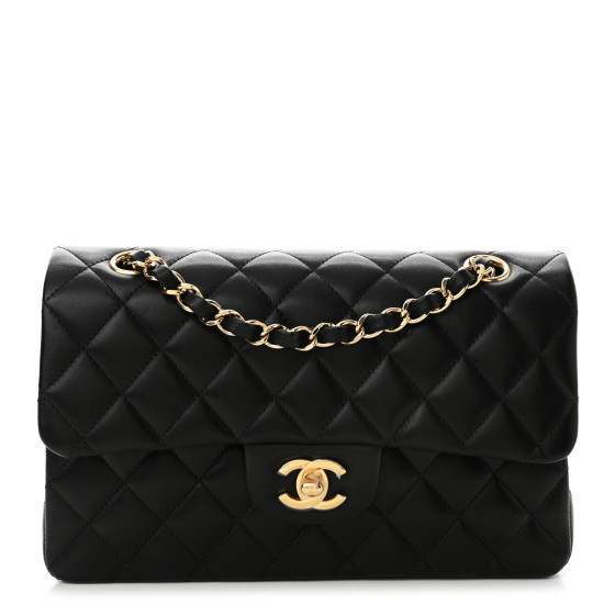 Lambskin Quilted Small Double Flap Black | FASHIONPHILE (US)