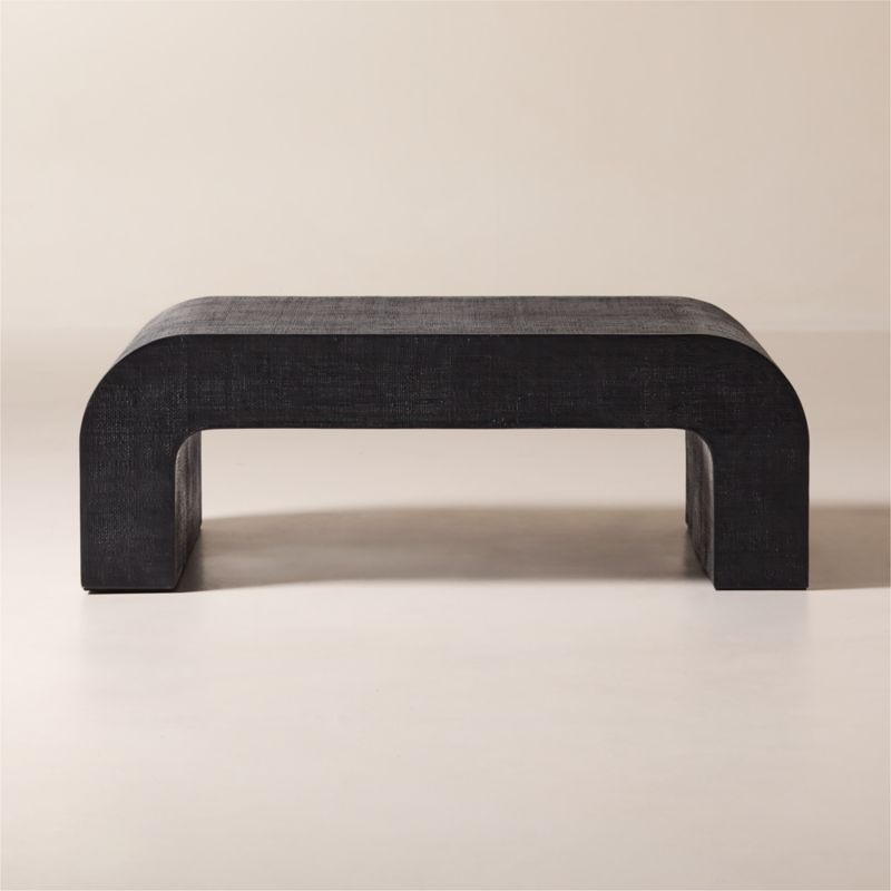 Crescent 46" Square Black Resin Coffee Table | CB2 | CB2