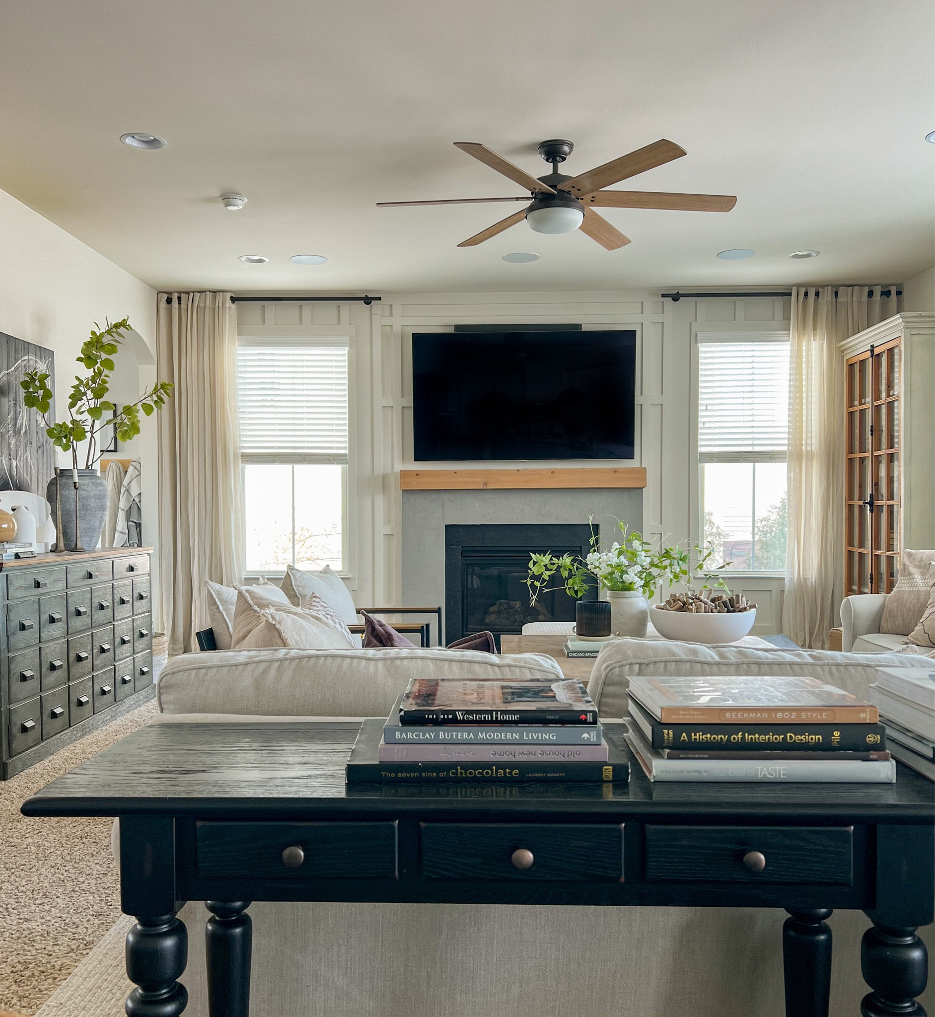 Neutral Family room styling and decor. Coffee table styling 
Mixing high end and budget friendly pieces. Pottery barn, Walmart, ballard designs 

#LTKhome #LTKstyletip #LTKunder100
