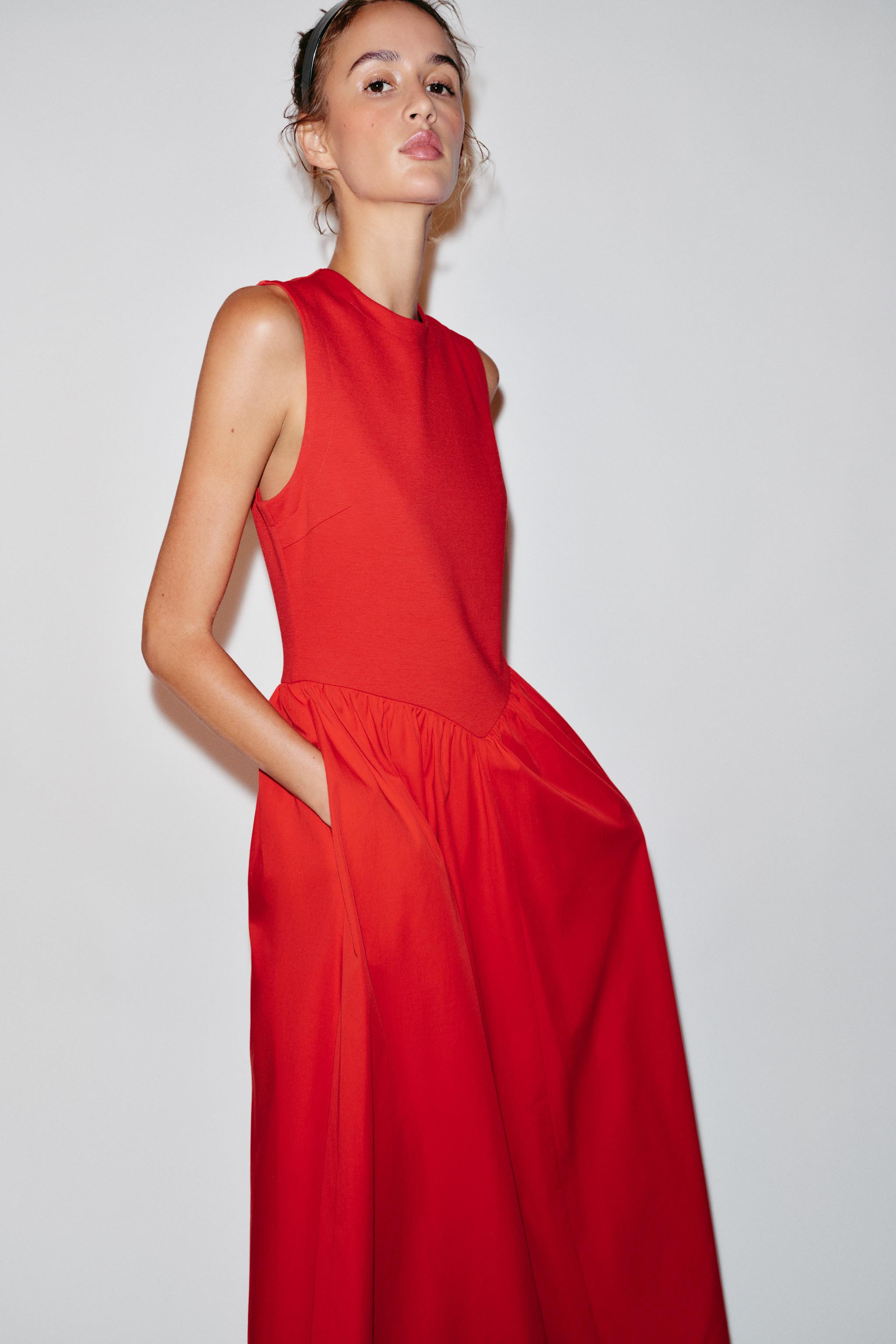 COMBINATION MIDI DRESS | Zara US