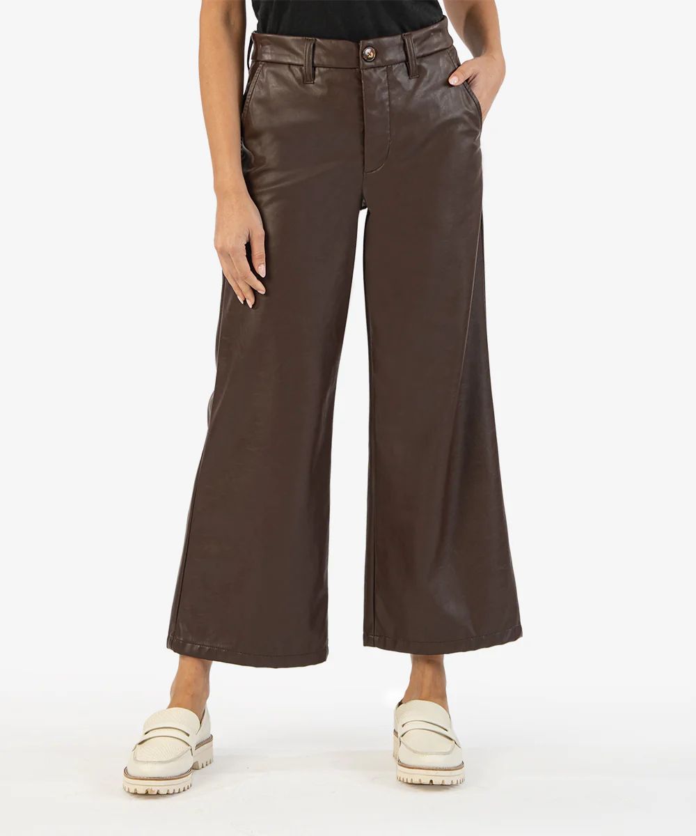 Aubrielle High Waist Ankle Wide Leg Faux Leather Pants - Kut from the Kloth | Kut From Kloth
