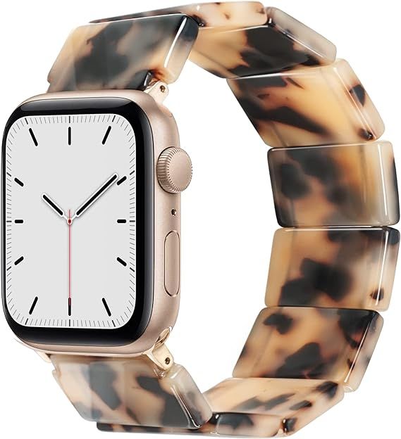Amazon.com: Heesch Compitable with Apple Watch Band 40mm 38mm for Women Blonde Tortoise Stretchy ... | Amazon (US)