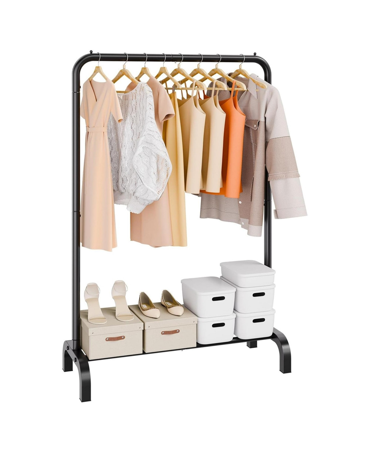 Rainsken Clothes Rack - Heavy Duty Clothing Garment Rack with Hanging Rod and Bottom Storage Area for Bedroom, Guest Room | Macy's