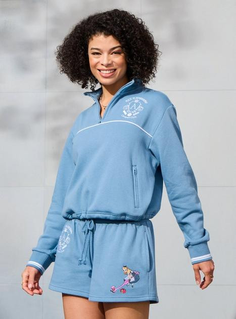 Disney Alice in Wonderland Croquet Club Women's Cropped Quarter Zip — BoxLunch Exclusive | BoxL... | BoxLunch