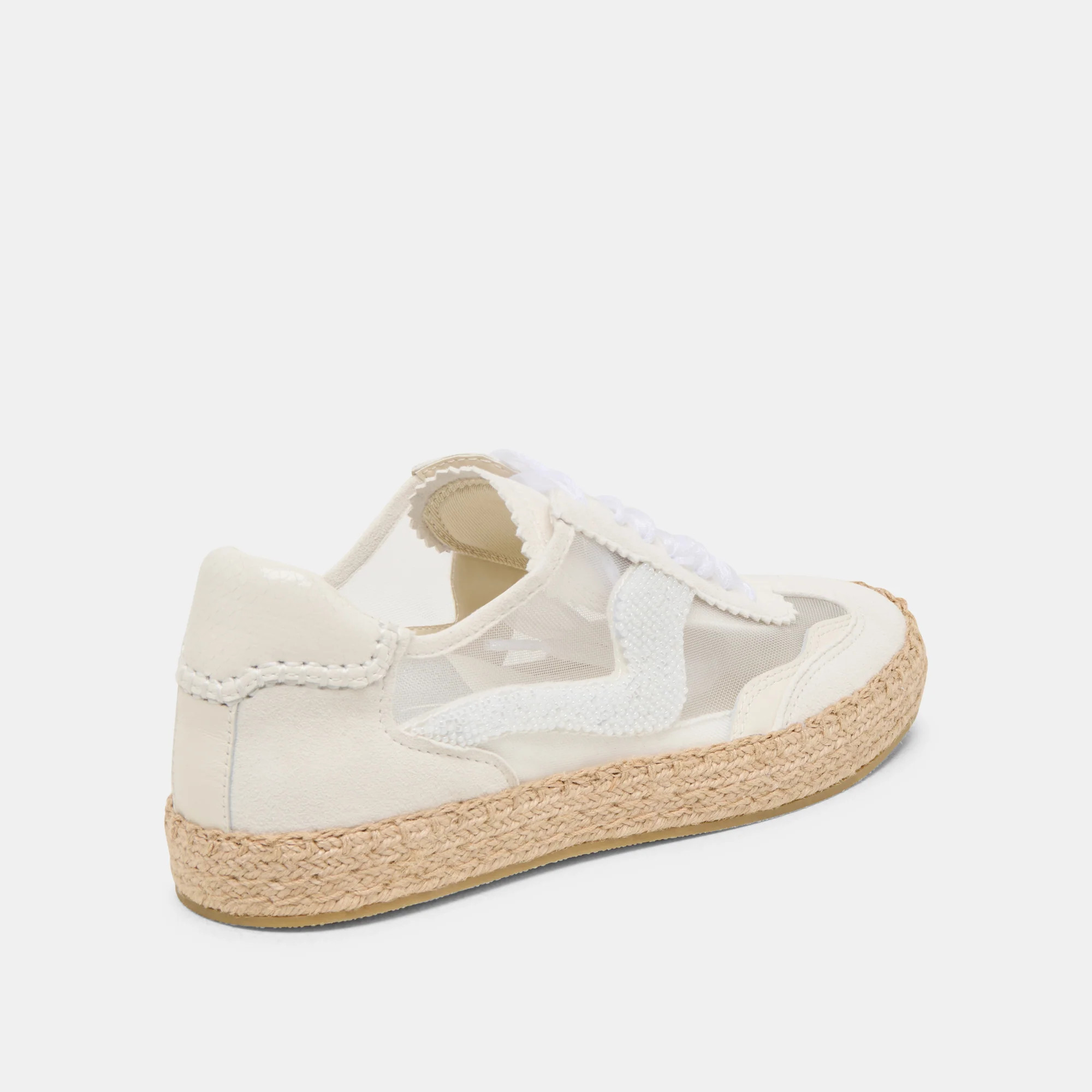 NOTICE ESPADRILLE BEAD SNEAKERS WHITE MESH | DolceVita.com