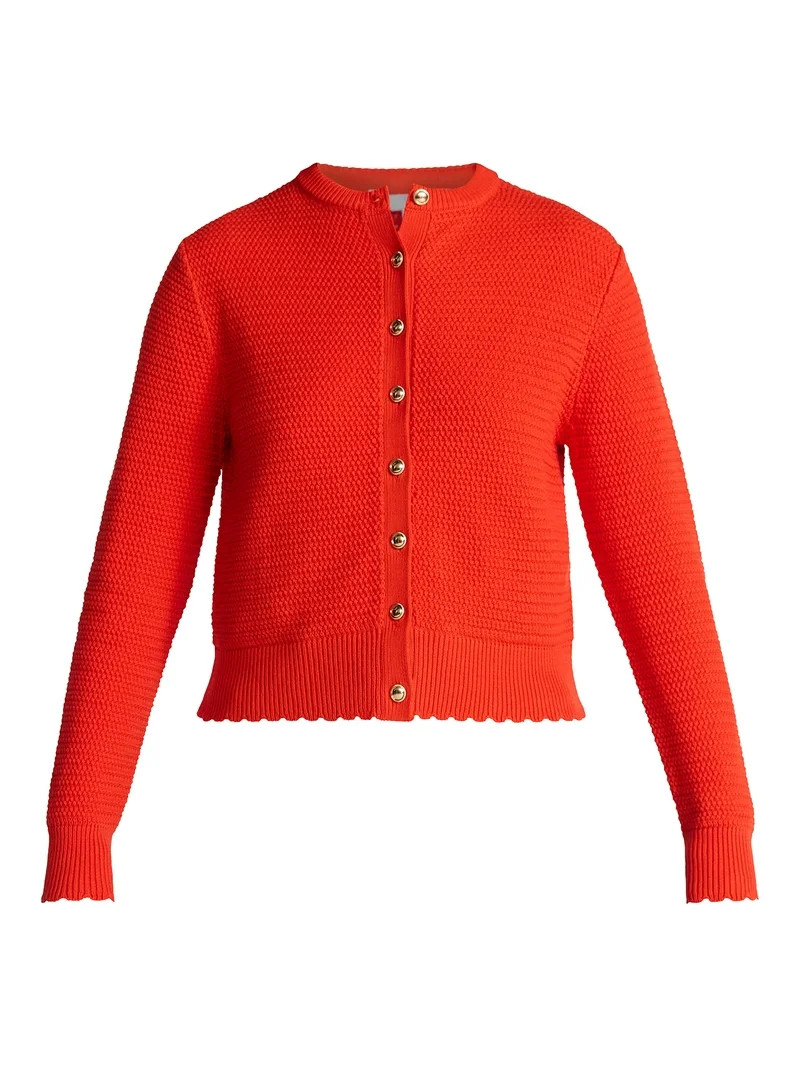 Time and Tru Women's Textured Knit Cardigan Sweater with Long Sleeves, Sizes, XS-XXXL | Walmart (US)