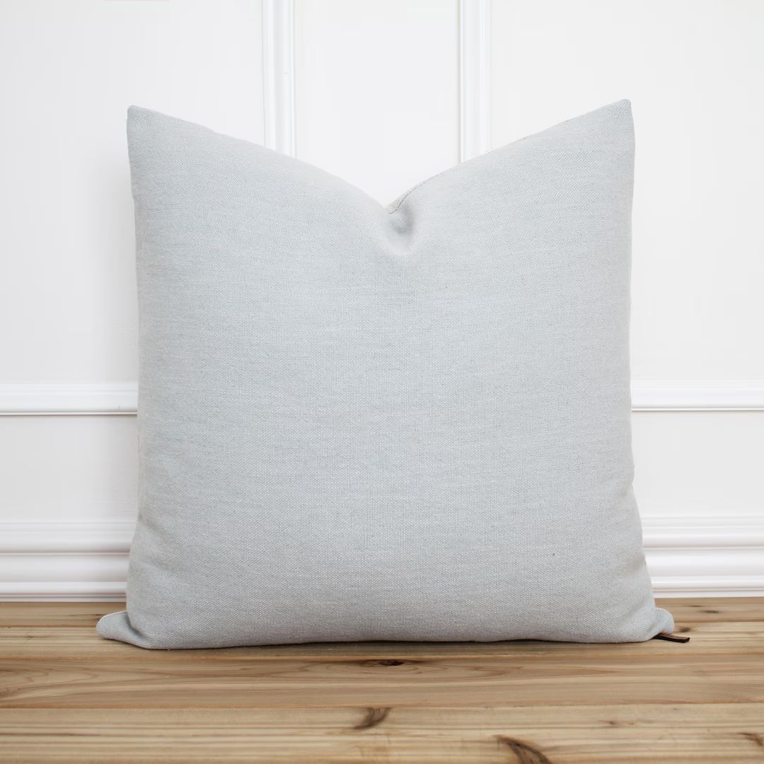 Stonewashed Linen Pillow Cover • 20 x 20 Pillow Cover •  Light Blue Pillow • Designer Pillo... | Etsy (US)