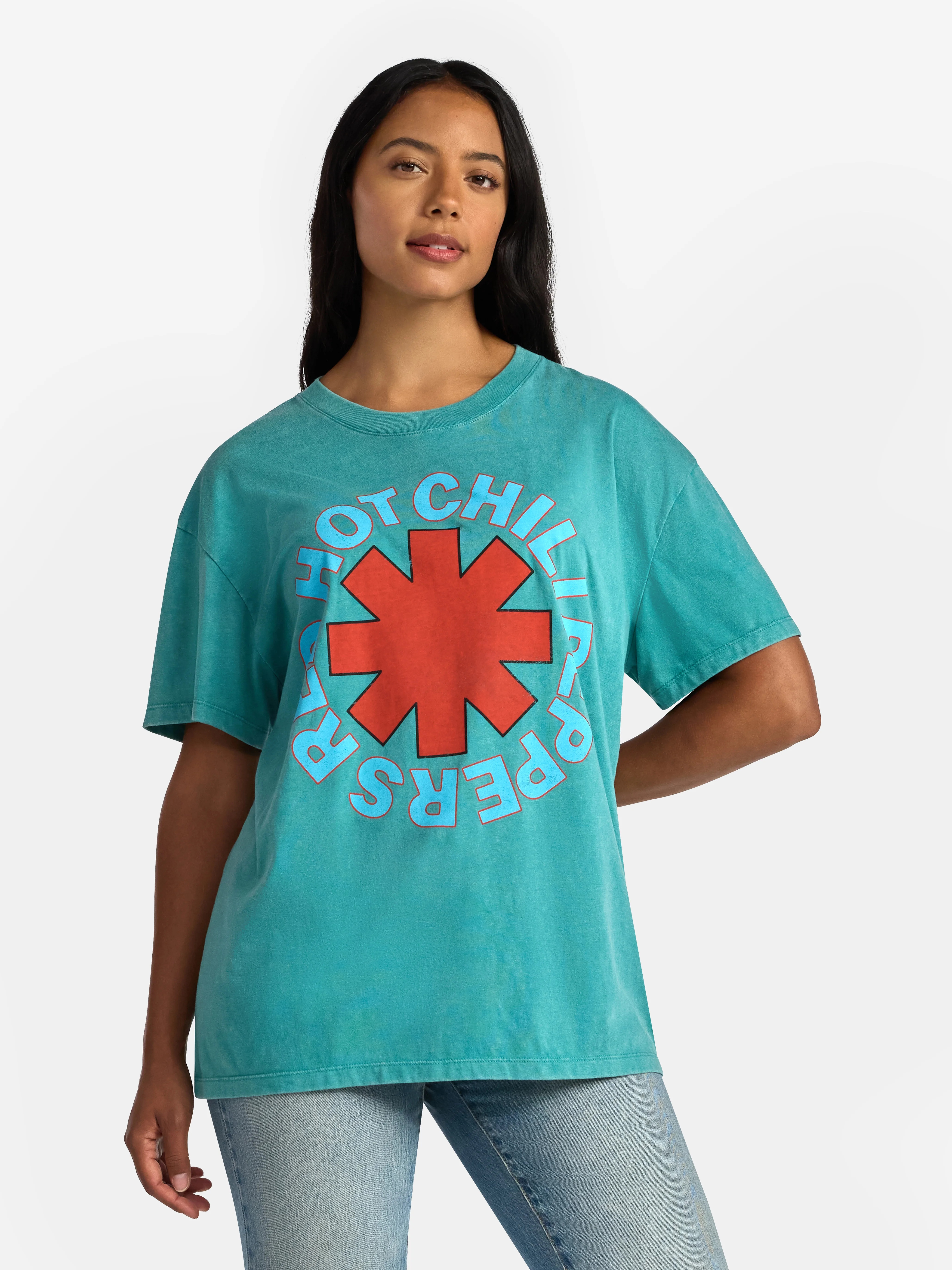 Red Hot Chili Peppers Women's Front Back Graphic Band Tee with Short Sleeves, Sizes XXS-XXL | Walmart (US)