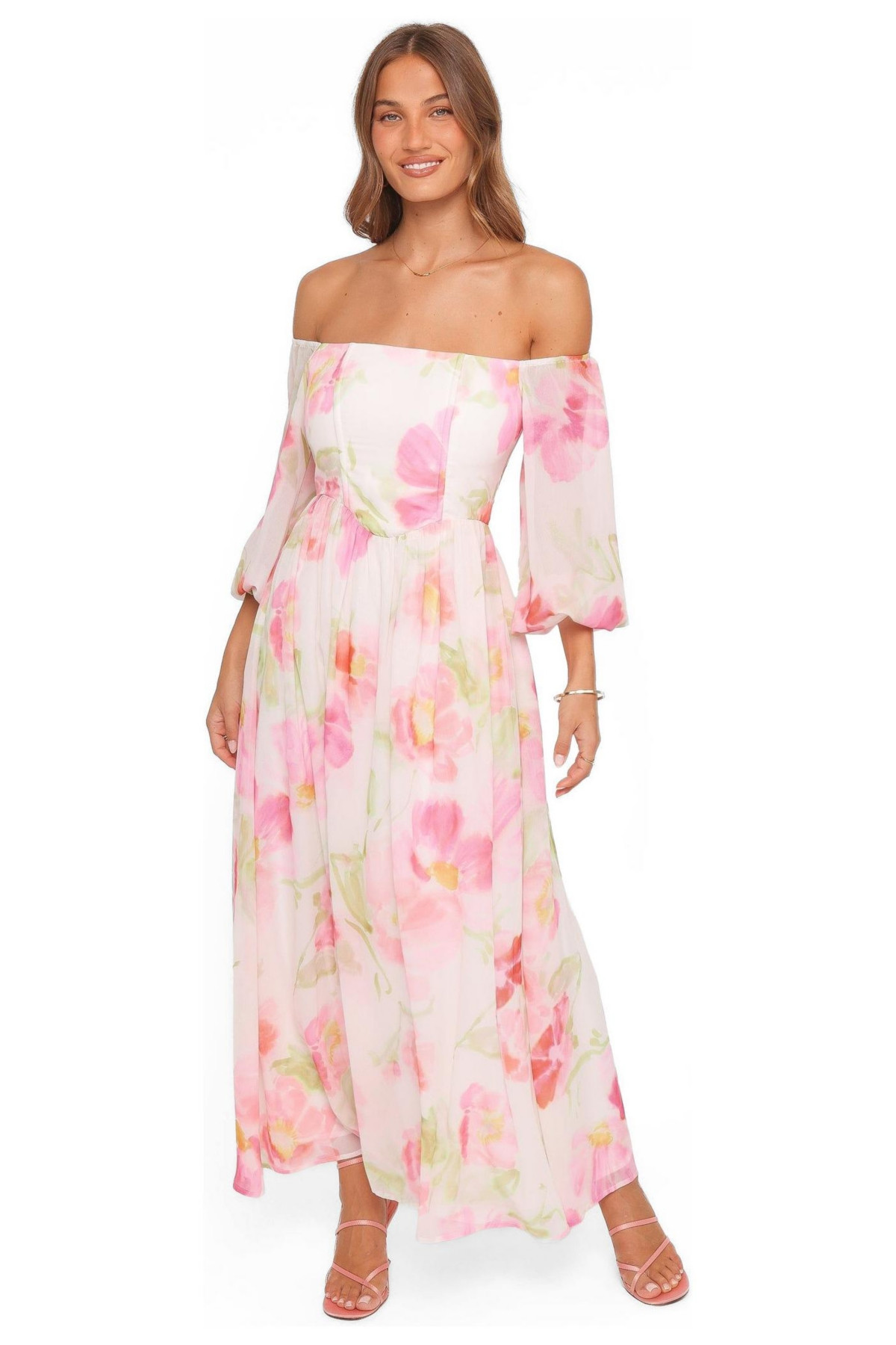 Petal and Pup Women's Chantel Off Shoulder Maxi Dress - Pink garden floral | Macy's