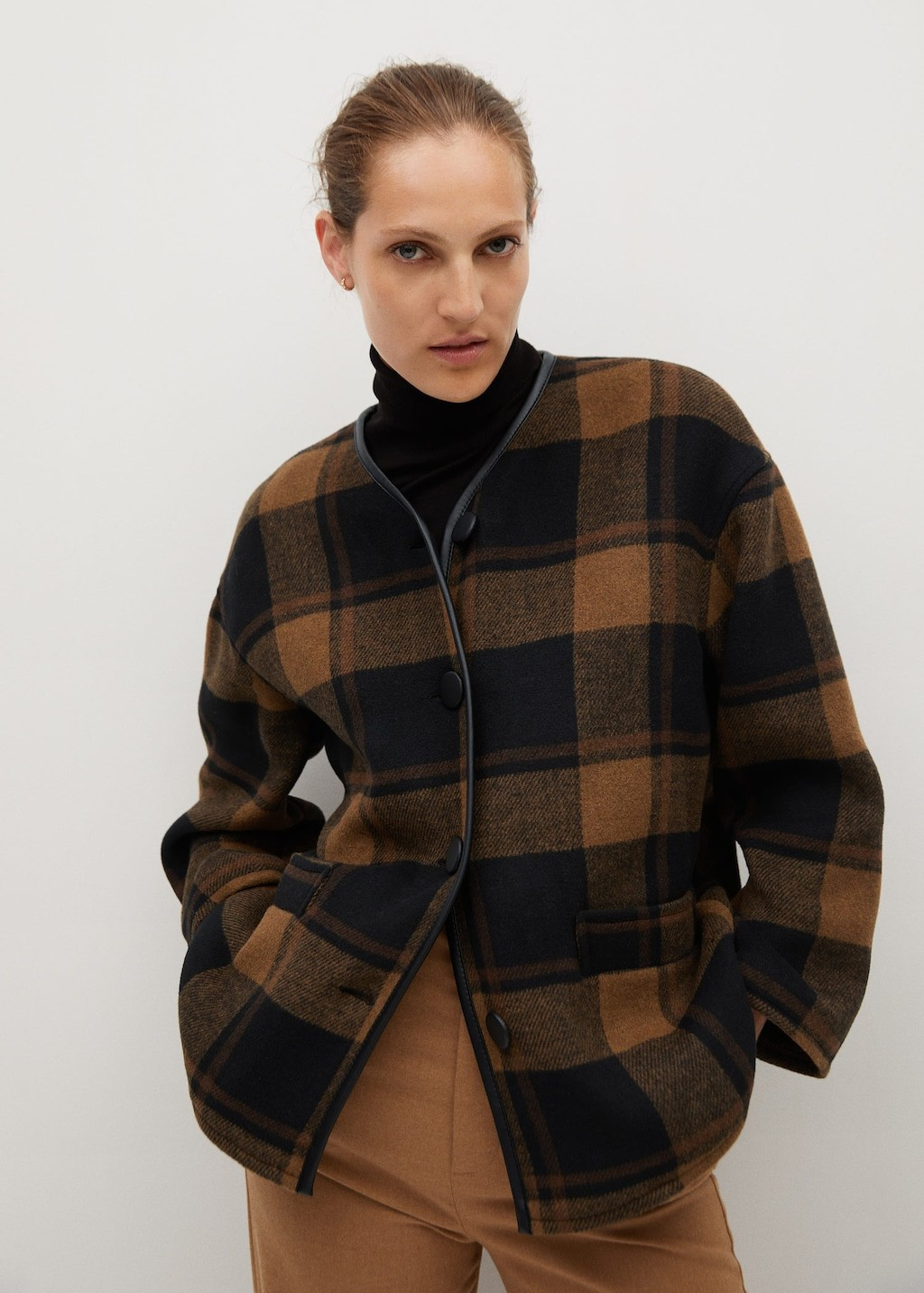 Checked oversize coat | MANGO (US)