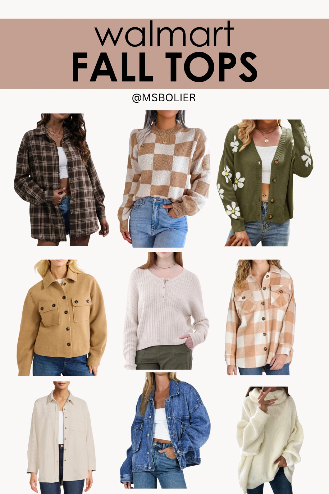 Affordable fall tops— sweater, flannel, jacket

| fall fashion | fall outfits | Walmart fashion | affordable fashion 

#LTKFindsUnder50 #LTKSeasonal #LTKFindsUnder100