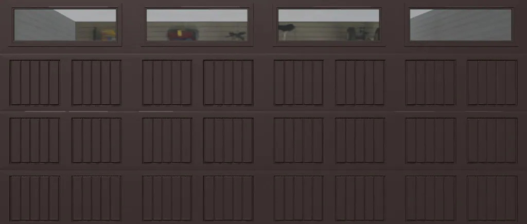 Wayne Dalton Classic Steel Model 8500 16-ft x 7-ft 16.22 R-Value Insulated Brown Double Garage Door with Windows one_size | 8500SNMABRCLRIII167 | Lowe's