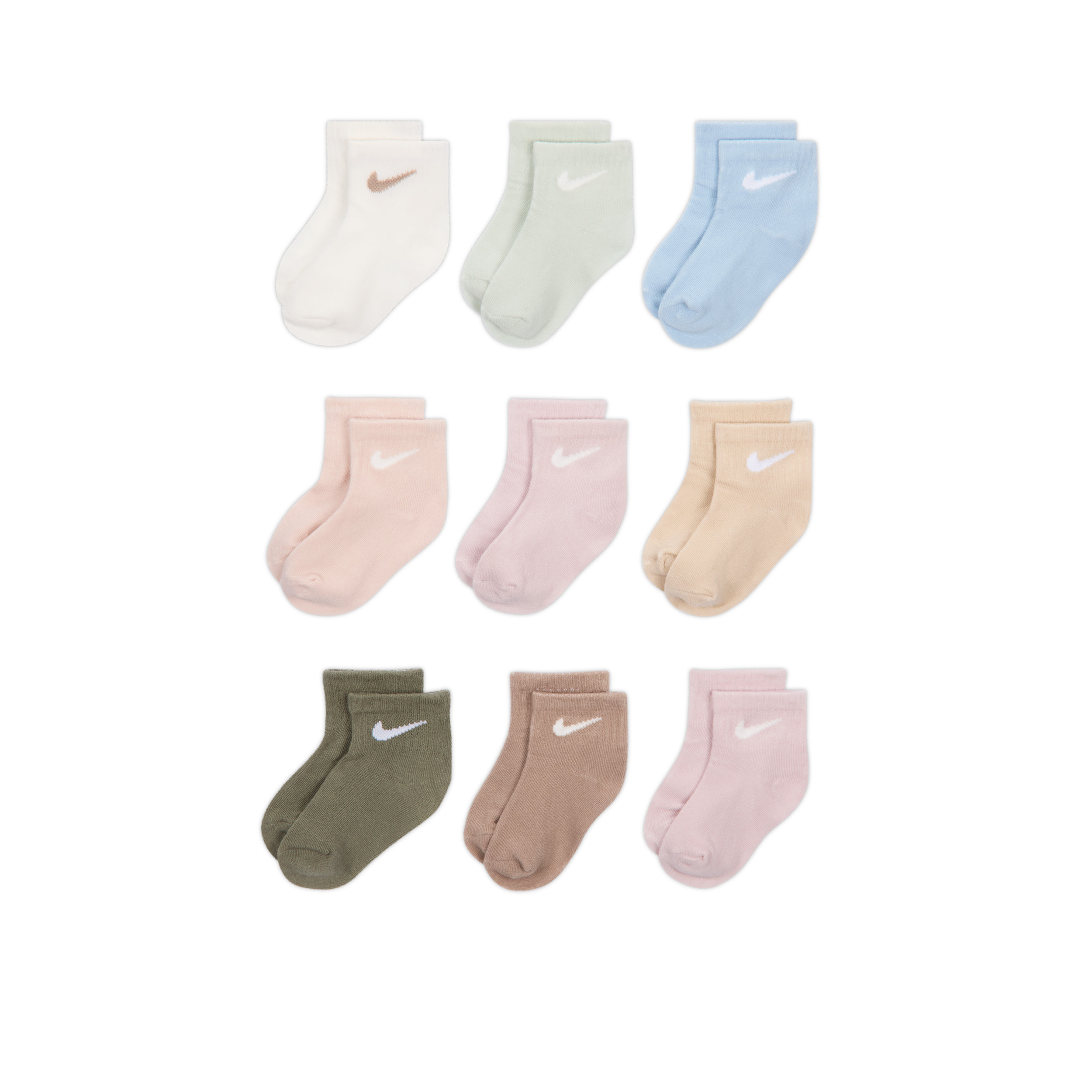 Nike Infant/Toddler Socks Gift Set (9 Pairs) in White | NN1317-782 | Nike (US)