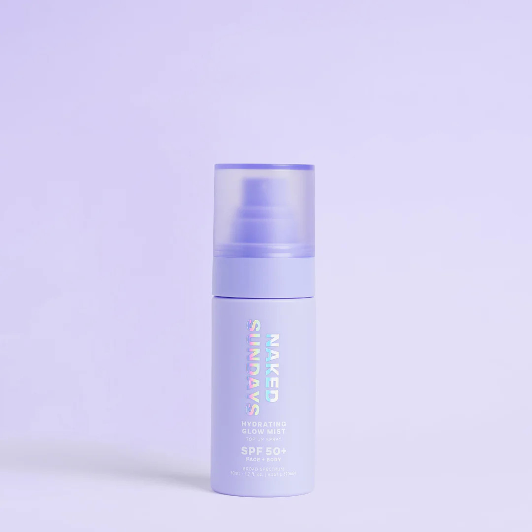 SPF50+ Glow Face Mist Top Up Spray - Travel | Naked Sundays (US)
