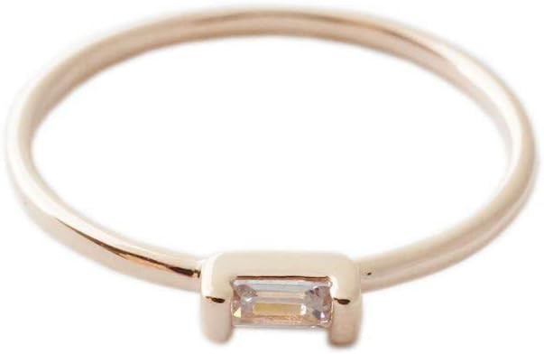 HONEYCAT Tiny Baguette Crystal Ring in Gold Plate, Rose Gold Plate, or Sterling Silver Plate | Mi... | Amazon (US)
