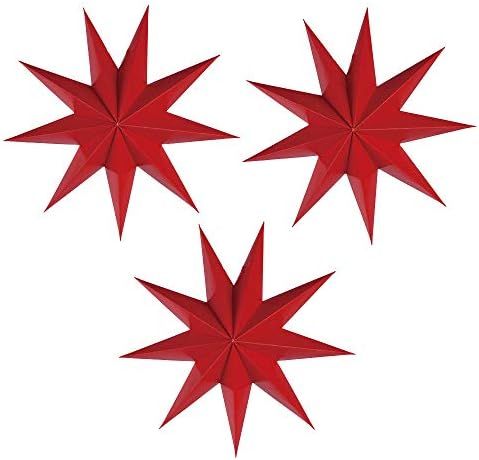 EOPER 3 Pieces 9 Pointed Paper Star Lanterns 12 Inch Hanging Lampshade for LED Light Wedding Birt... | Amazon (US)