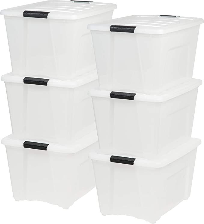 IRIS USA 53 Qt. Plastic Storage Bin Tote Organizing Container with Durable Lid and Secure Latchin... | Amazon (US)
