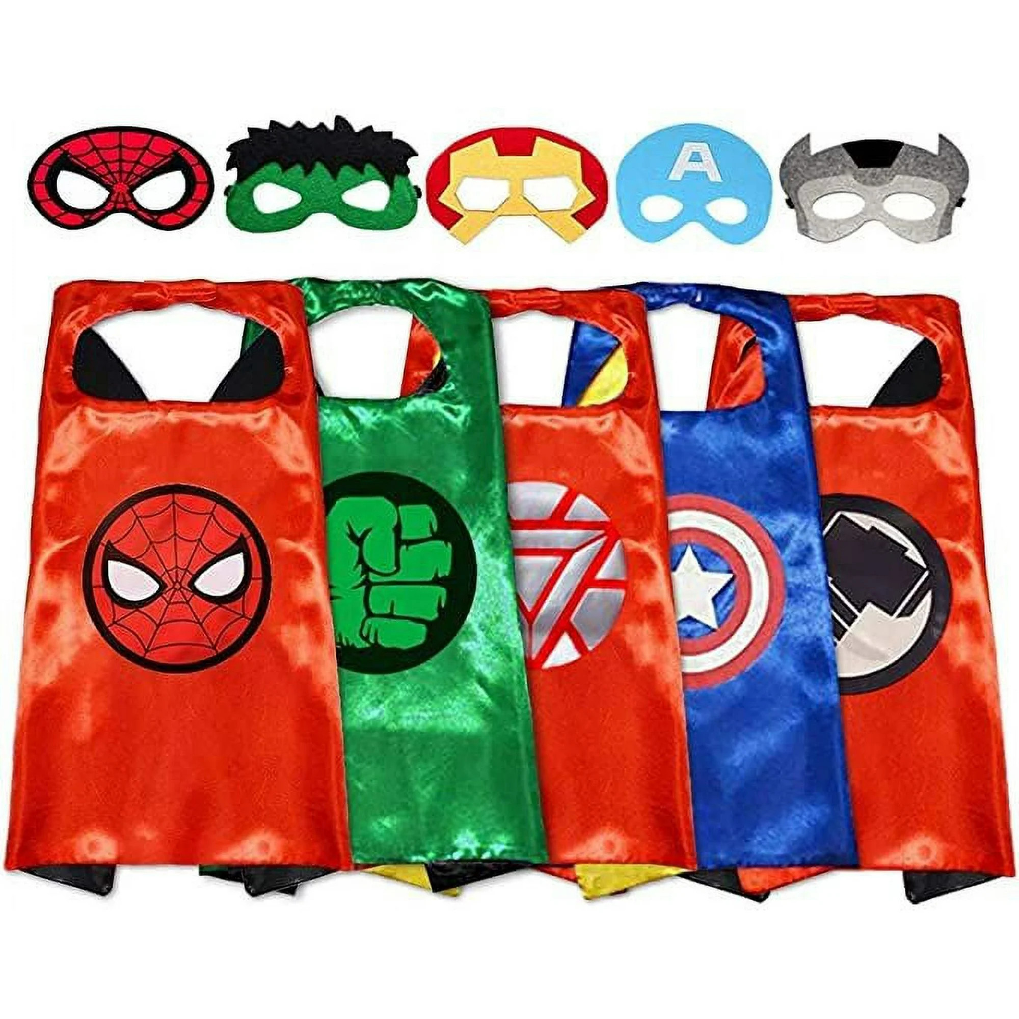 Superhero Capes and Masks - Set of 5 Best Kid's Superhero Costume Series 2 | Walmart (US)