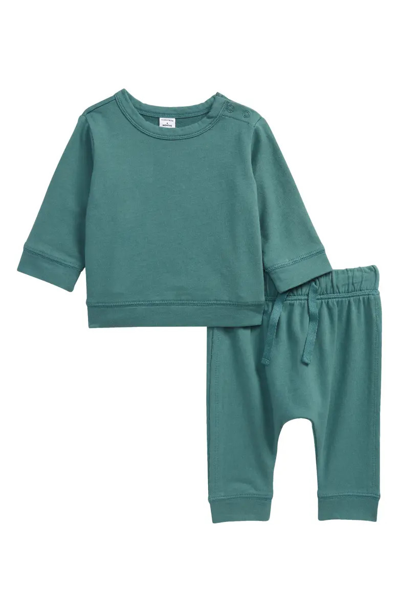 Print Fleece Sweatshirt & Pants Set | Nordstrom