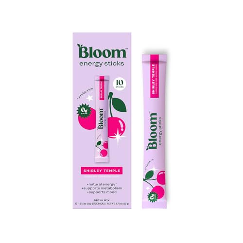 Bloom Nutrition Energy Drink Powder Packets, Sugar Free Energy Drink Mix with L-Theanine, B Vitamins & Natural Caffeine, On the Go Powder Sticks for Natural Energy, 10 Calories (10 Pouches (Pack of 1), Shirley Temple) | Amazon (US)