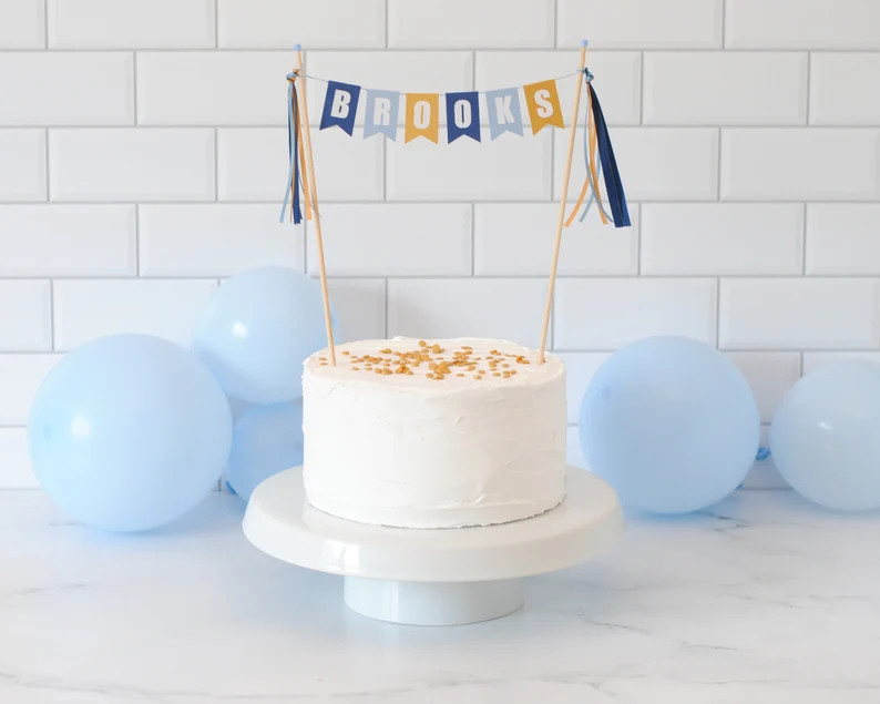 Kids Name Cake Topper Blue Dog Cartoon Colors - Etsy | Etsy (US)