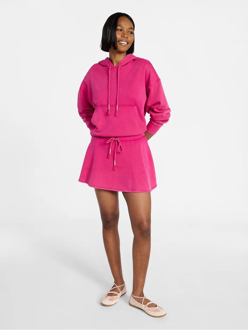 No Boundaries Washed Fleece Pullover Hoodie, Women's XXS-XXL | Walmart (US)