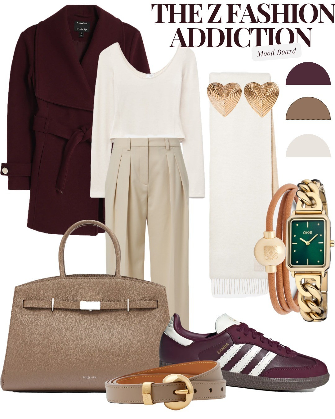 How to style beige and burgundy. Office wear styling.#burgundy #beige #workwear #styleguide #outfit #inspiration #whattowear #Demellier #watch #jewelry #workwear #flatshoes #officestyle

#LTKsale #LTKbag #LTKshoes