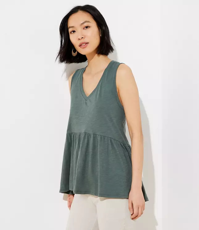 Vintage Soft Peplum Tank | LOFT | LOFT