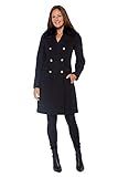 Vince Camuto Women's Double-Breasted Long Wool Coat, Military/Black, XL | Amazon (US)