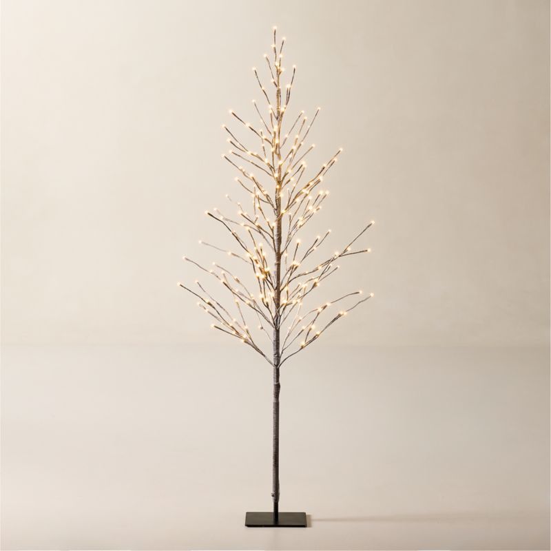 Faux Birch Pre-Lit LED Tree 5' | CB2
