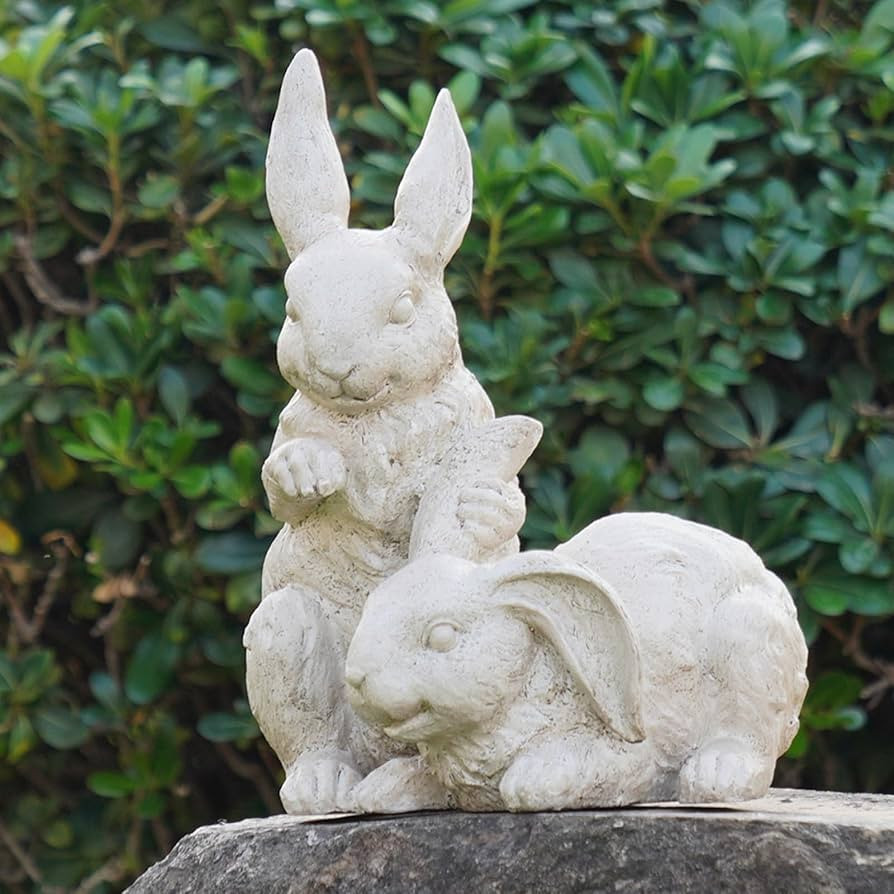 Garden-Statues - Easter Bunny Decor - Rabbit Figurine - Collectible Figurine - Spring 2 Nestled B... | Amazon (US)