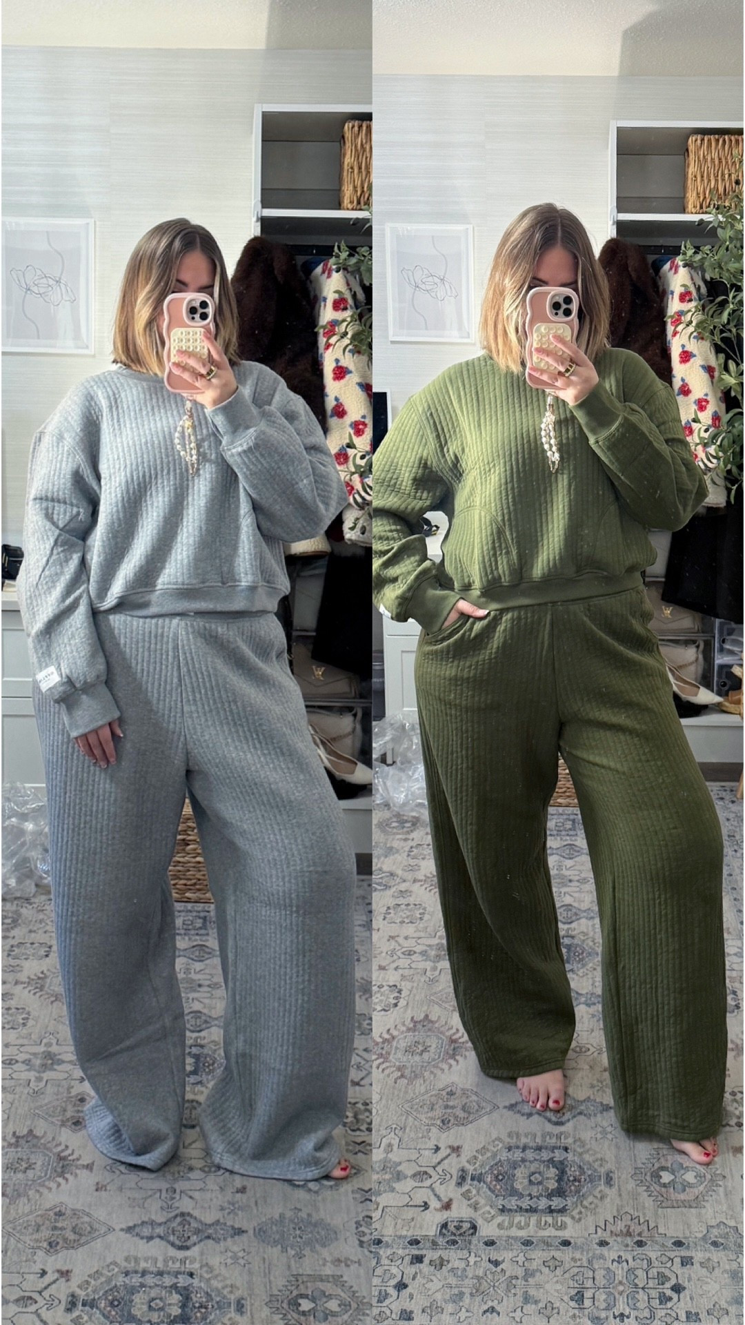Wearing a size XL tall in the grey loungewear and a size large tall in the green!  

#LTKmidsize #LTKwinter #LTKcanada