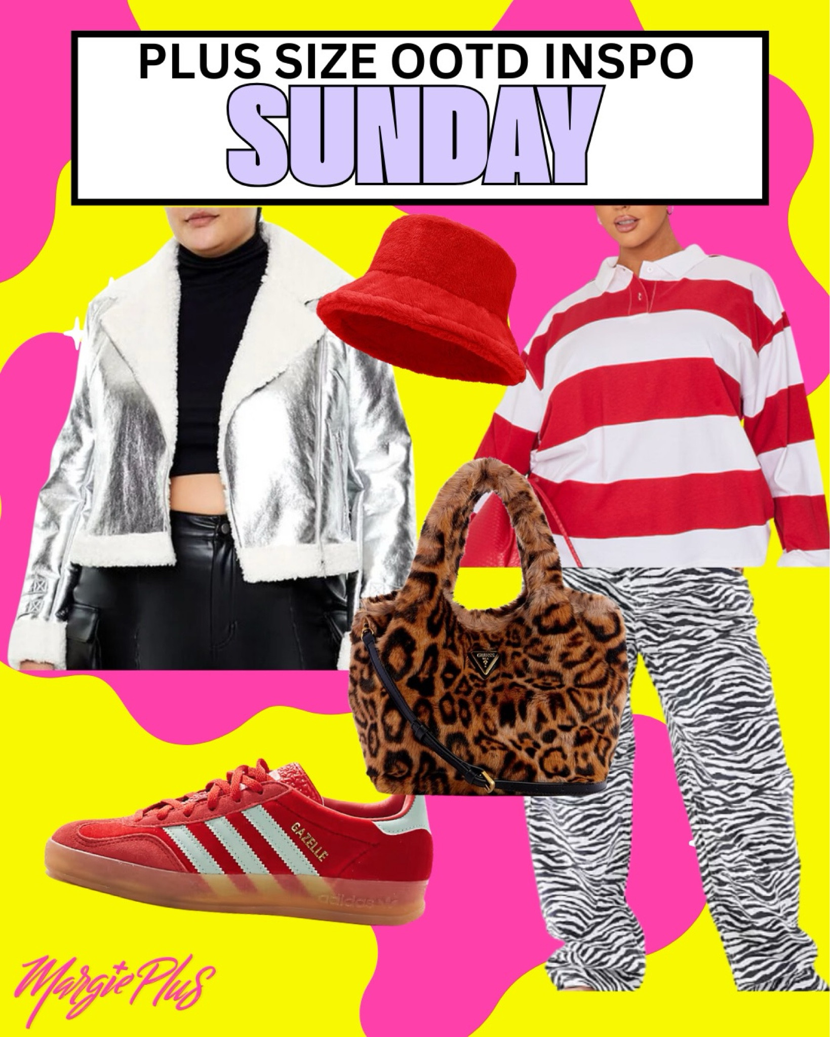 SUNDAY Plus Size Outfit Inspirstion wanting to be comfortable but make a statement. I have been obsessed with the rugby shirt trend and animal print denim. Paired with a luxe and warm silver faux shearling jacket and fur hat to top off this winter cold days! 

#LTKStyleTip #LTKPlusSize #LTKSeasonal