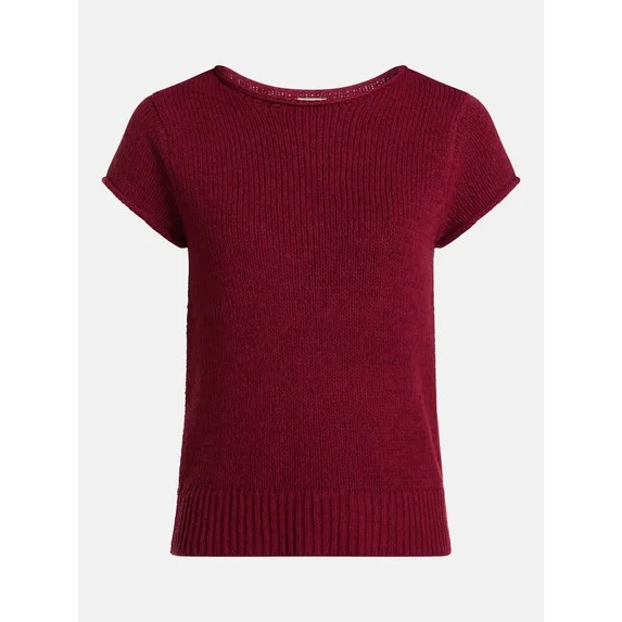 Scenario Women's and Women's Plus Pullover Rollneck Lightweight Sweater with Short Sleeves, Sizes... | Walmart (US)