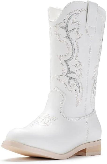 IUV Cowgirl Boots Cowboy Boots For Girls Kids Toddler Fashion Western Boots Mid Calf Riding Shoes | Amazon (US)